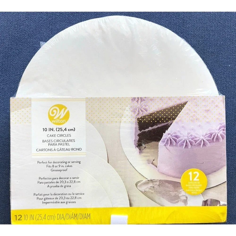 Wilton 10 in. Cake Boards Circles 12 Count Fits 8 - 9 inch Cakes White USA Made